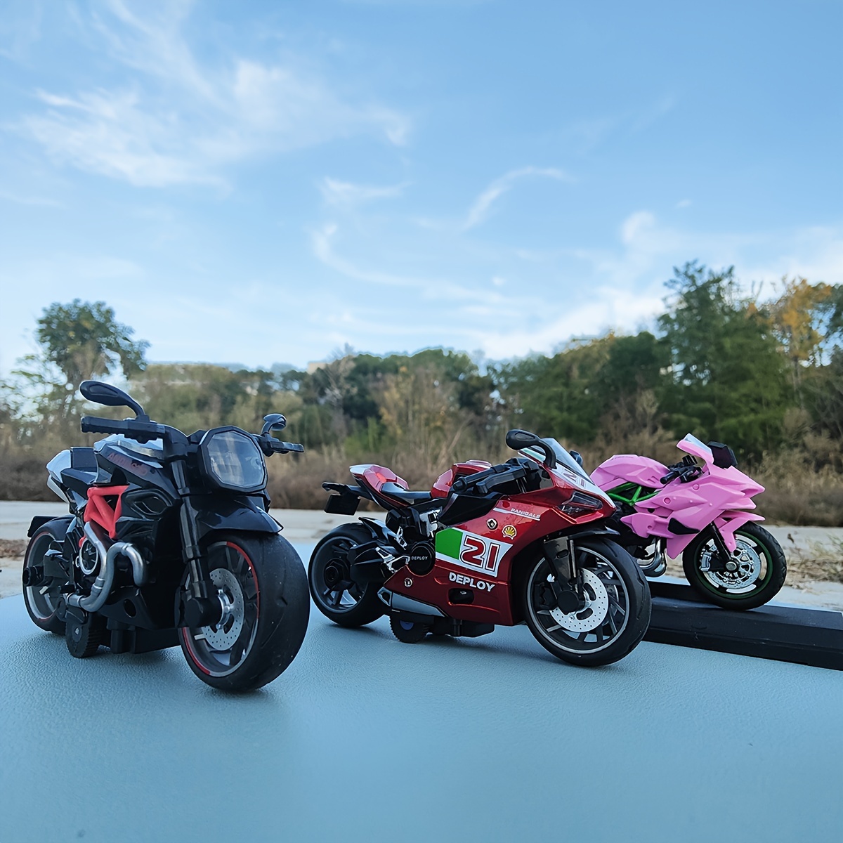 Plastic Alloy Motorcycle Racing Model Car Ornament Birthday Gift
