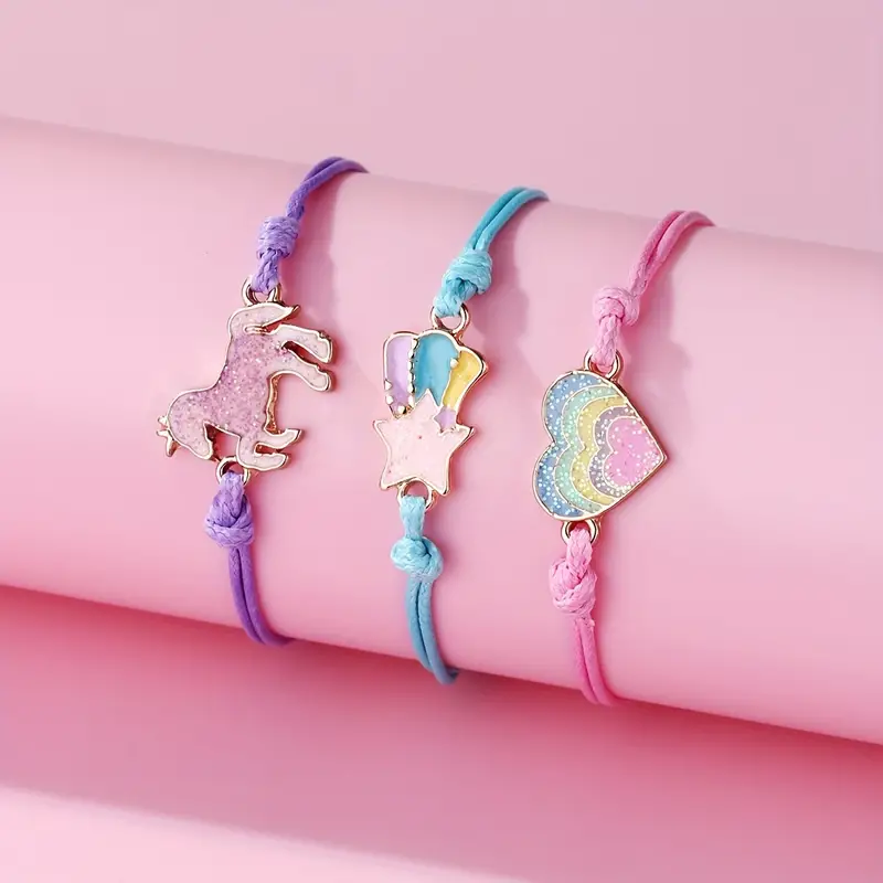 Colorful Bracelets Cute Cartoon Horse Pentagram Heart Shape - Temu Canada