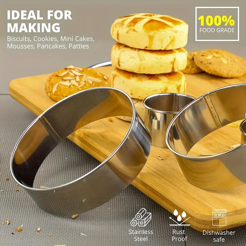 Cookie Cutters Set, Stainless Steel Circular Cookie Molds, Different Sizes  Biscuit Molds Set, Baking Tools Suitable For Pastry Dough, Donuts - Temu