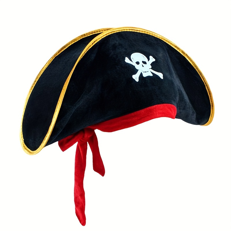 Sombrero Pirata Borde Dorado Bandana Roja No Tejida - Temu Chile