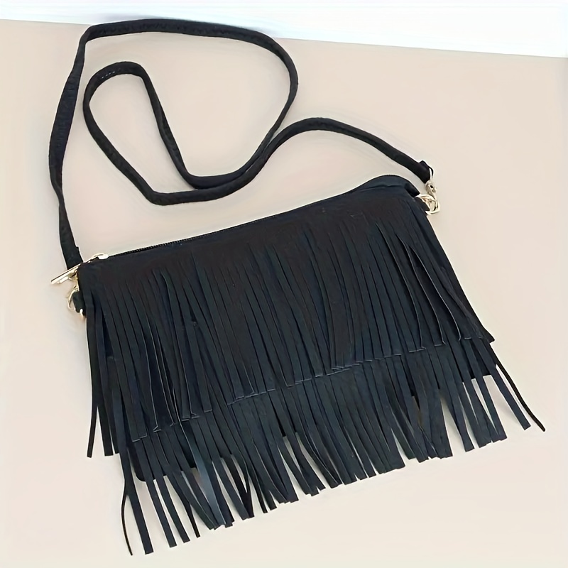 Retro Tassel Crossbody Bag Women s Versatile Shoulder Bag Bo