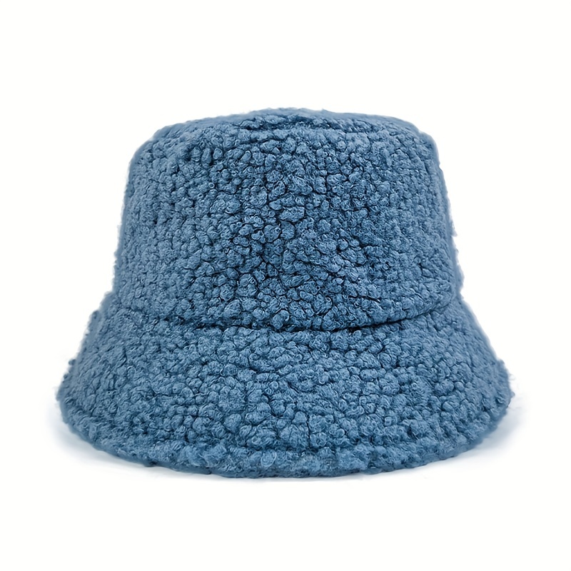 Women Winter Bucket Hat Warm Fuzzy Bucket Hats Winter Hat Sherpa Bucket Hat