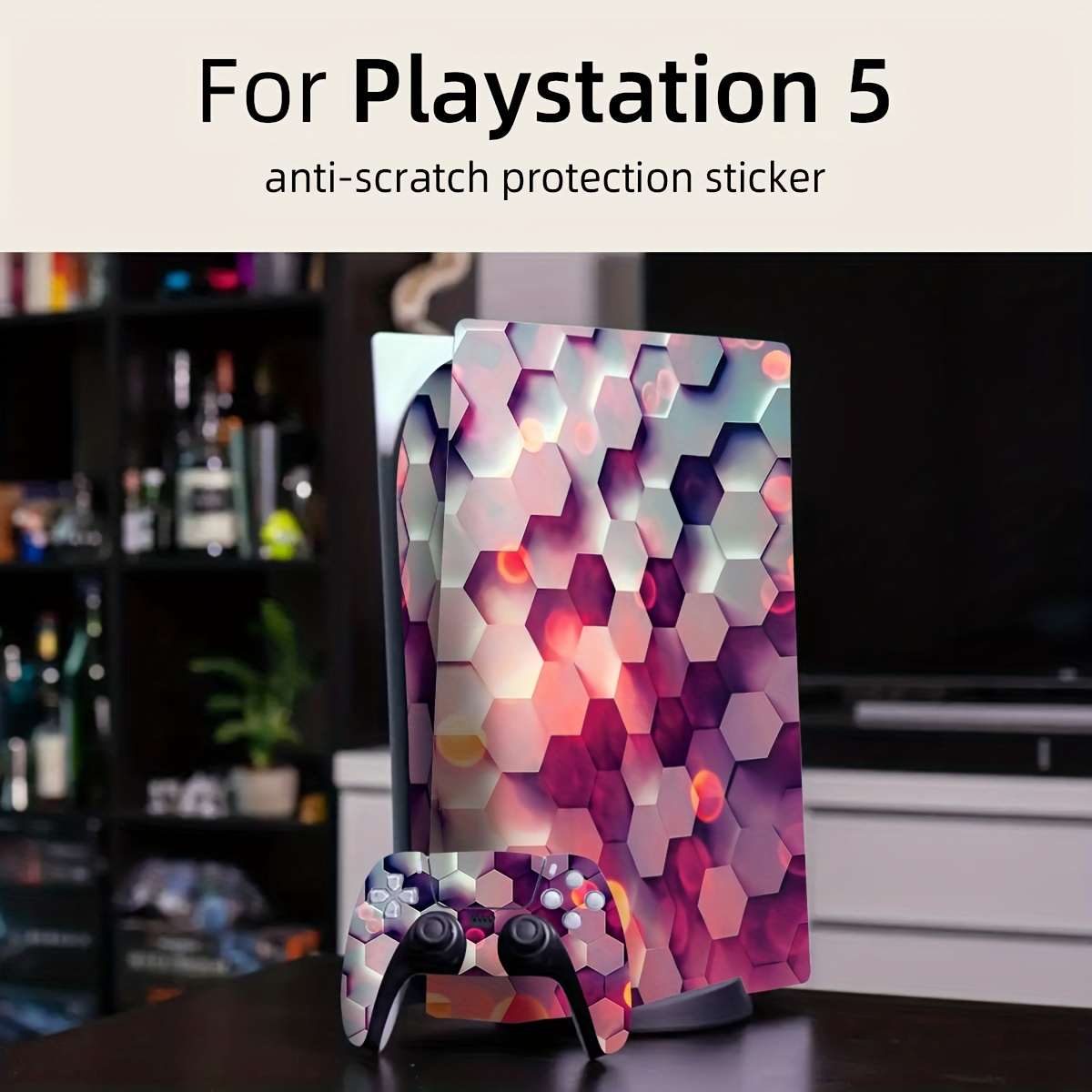 1 Ensemble De Stickers De Protection Auto-adhésifs Anti-rayures Sans  Découpe De Motif Géométrique En Losange Doré Pour La Version De Lecteur  Optique PS5 - Temu France