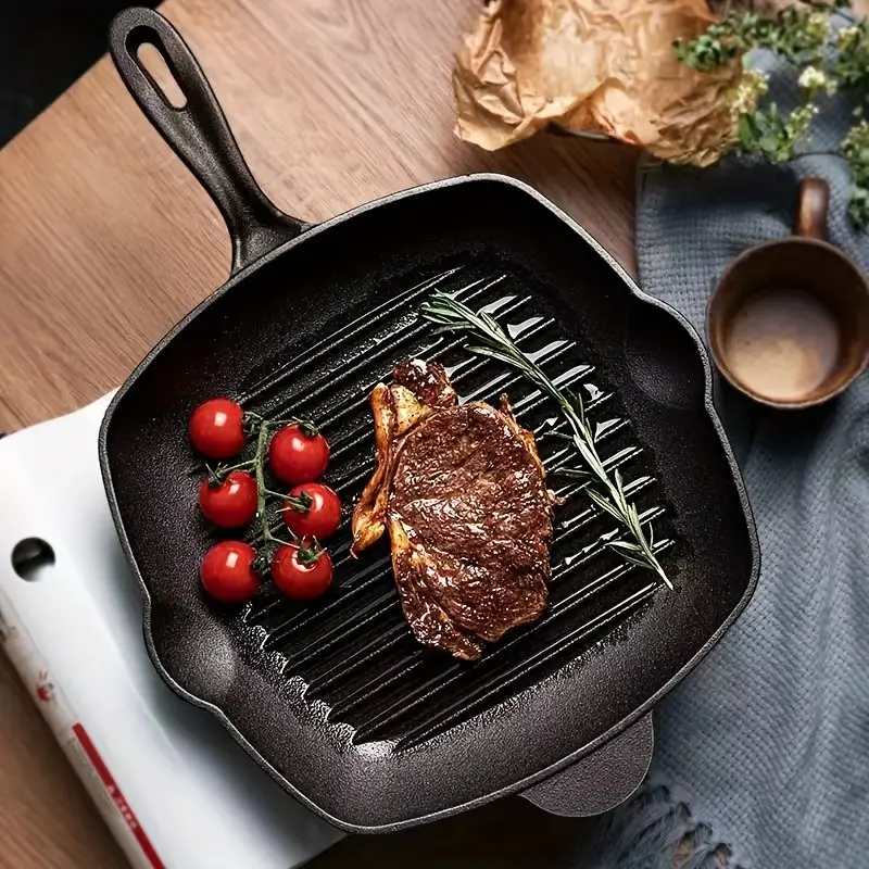 Steak Frying Pan, Thickened Cast Iron Barbecue Grilling Plate, Roasted Fish  Plate, Rectangular Skillet, Induction Cooker Gas Stove Universal, For Home  Kitchen Commercial Bbq Party, Kitchen Supplies, Cookware - Temu