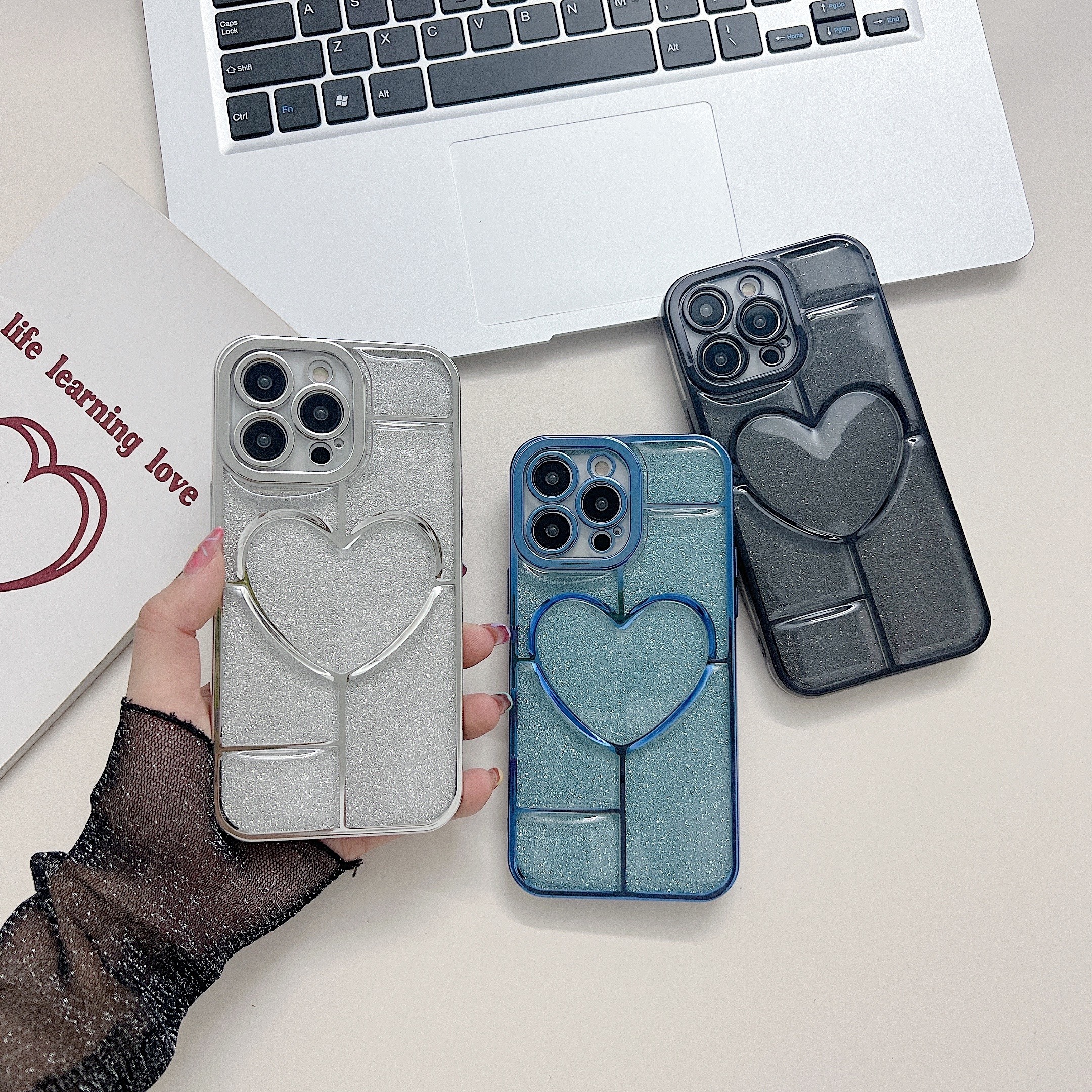 Funda Teléfono Forma Corazón Amor En 3d Iphone - Temu