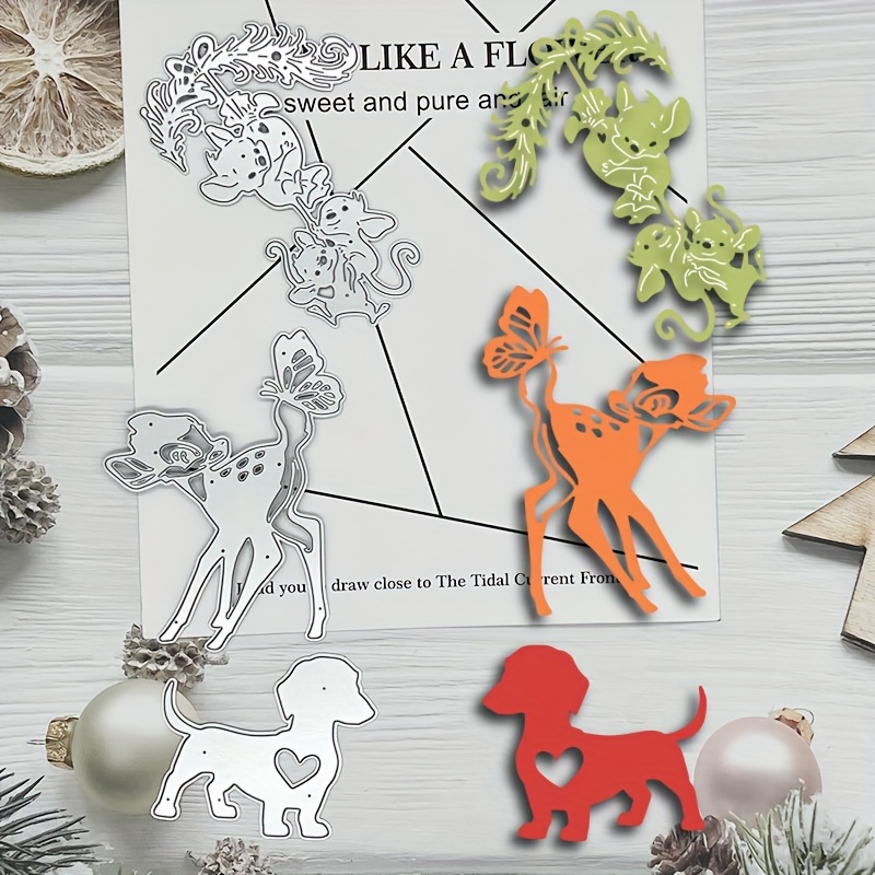 Lovely Dogs Metal Cutting Dies Craft Die Cuts For Card Making