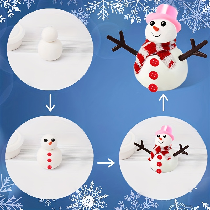 20 Pack Snowman Crafts for Kids, Christmas Build a Snowman kit Craft, DIY  Snowman Kit Indoor Decorations, Creative Kids Air Dry Modeling Clay,  Snowman