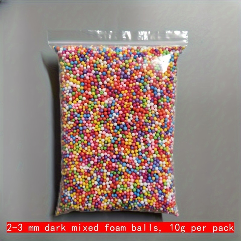 RAINBOW Mini Foam Balls 2-3mm Round Multi Color Assorted Polystyrene Slime  Beads
