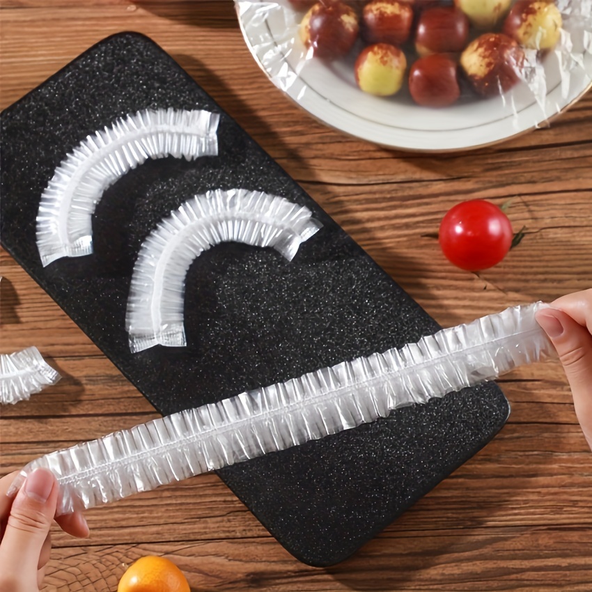 Couverture alimentaire jetable, 100/200 pièces, film plastique flexible,  couvercle pour bol de fruits, tasse de stockage, sac en plastique de cuisine