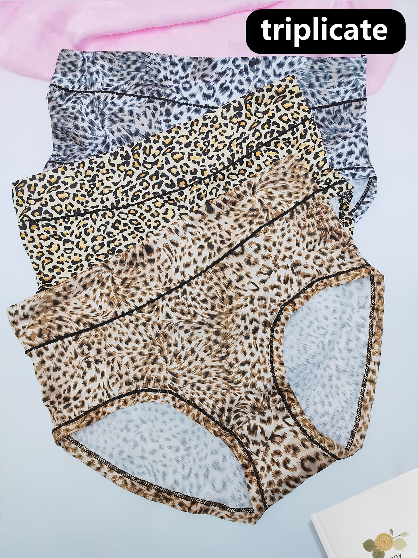  Briefs Mens Womens Leopard Print Soft Simple Fashion