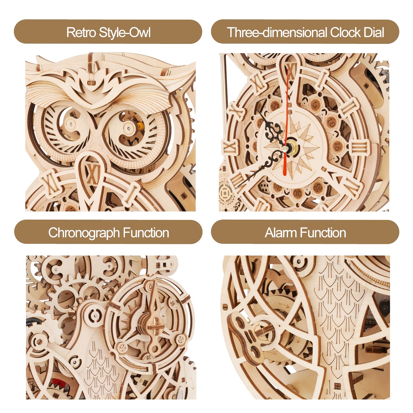 161 Pezzi/set Puzzle Orologio Puzzle In Legno 3d In Legno - Temu Italy