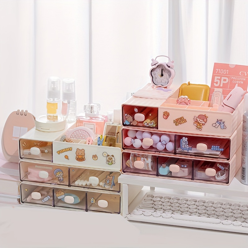 Desktop Juice Color Stackable Storage Box Office Drawer - Temu