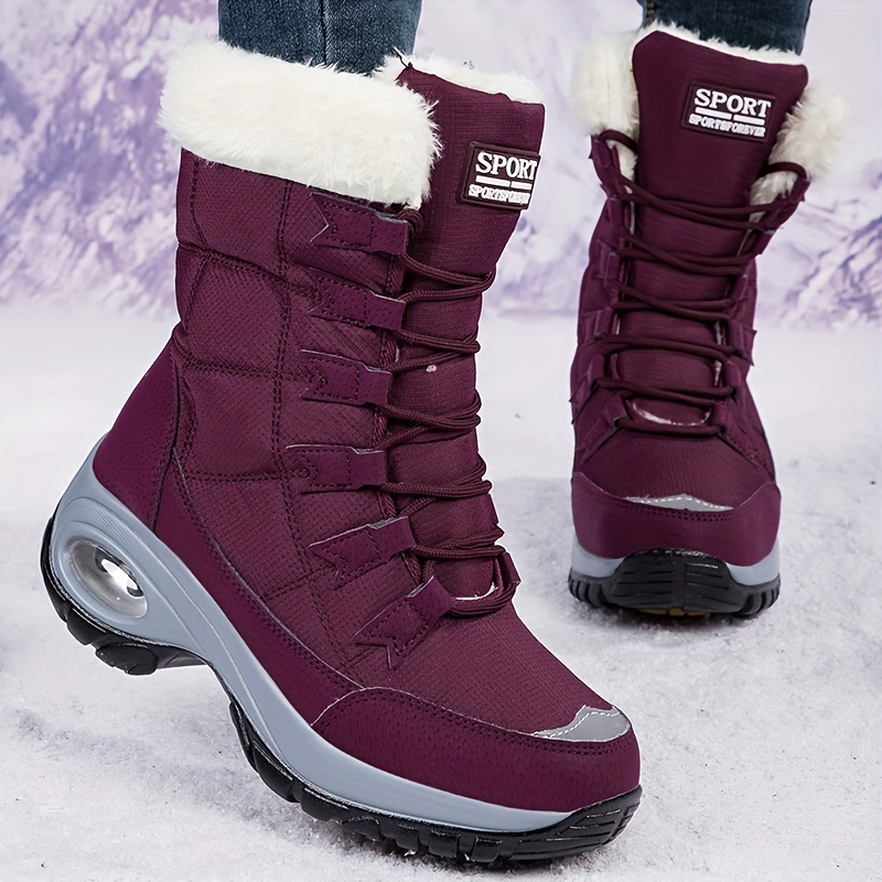 Winter Snow Boots for Women Mid Calf Warm Fur Lined