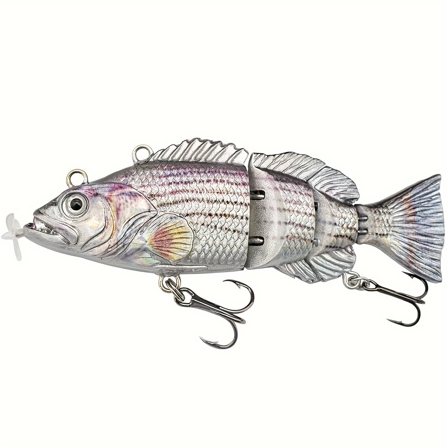 ODS Lure Robotic Swimming Lure USB Rechargeable LED Light 4-Segement Multi Jointed Swimbait Electric Bait Fishing Tackle