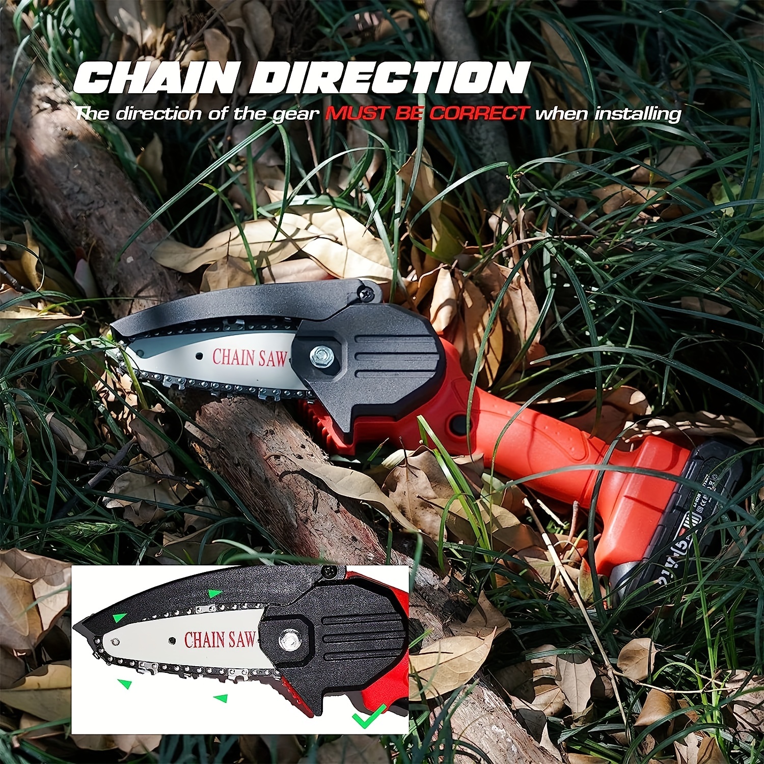 4 Mini Handheld Electric Chainsaw Small Chain Saw Wood Tree