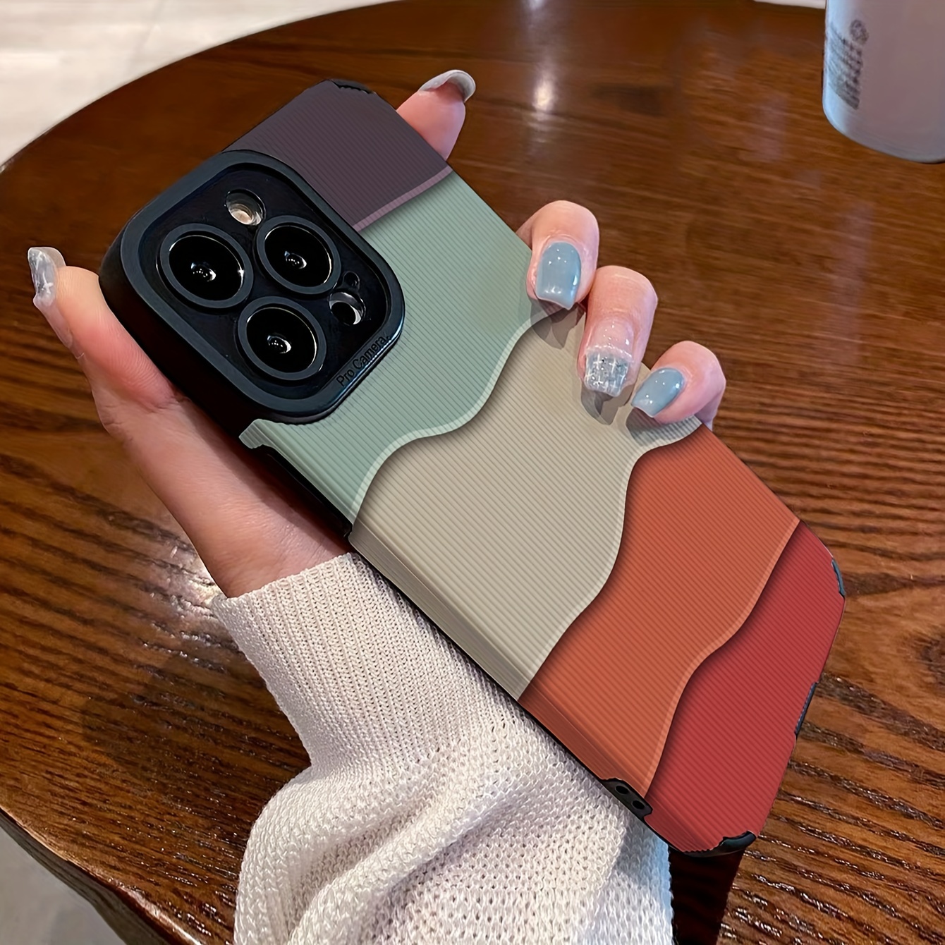 TEMU Phone Case - Fractured Block Leather Handle Phone Case For Iphone14/14plus/14pro/14promax, Iphone13/13pro/13promax, Iphone12/12pro/12promax,