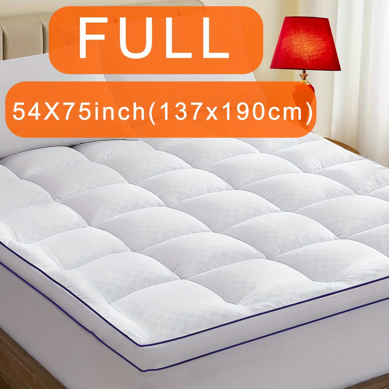 1pc mattress topper extra soft breathable quilted fitted mattress pad for back thick mattress pad cover with 8 21 inch deep pocket super fluffy pillow top mattress topper overfilled with premium hollow fiber filling