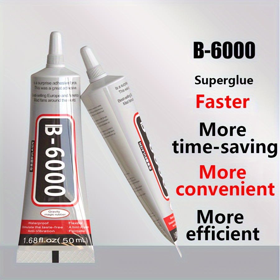 1pc B-6000 Glue 25/50ml, Multipurpose High Grade Industrial B6000 Adhesive,  Semi Fluid Transparent Glues Suitable For Phone Screen Repair,Wooden,Jewel