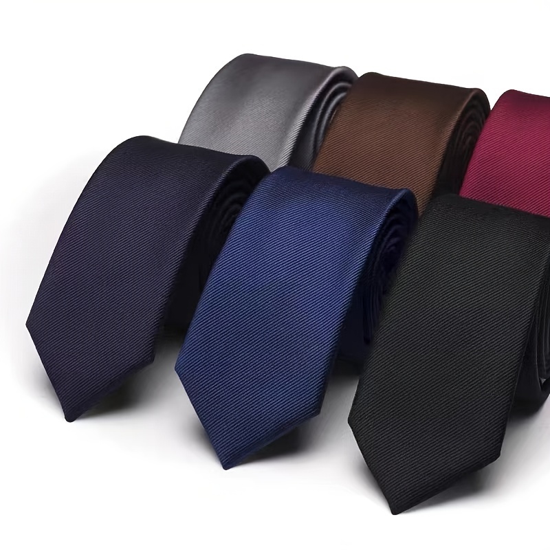 

1pc Solid Color Narrow Tie, Suitable For Workplace Interview Meeting Banquet Wedding Various Occasions