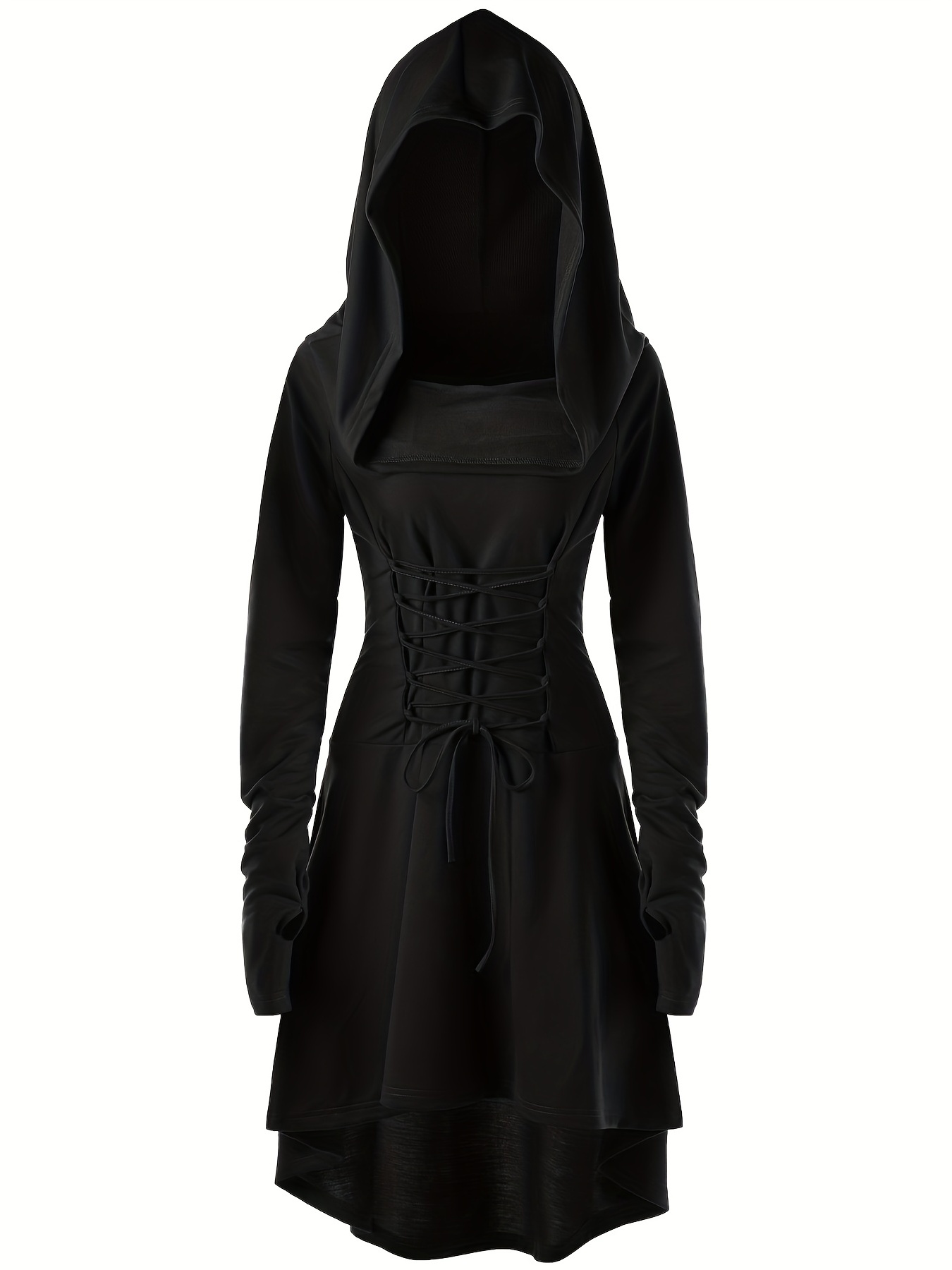 Utrec Black | Long Sleeve Hooded Dress