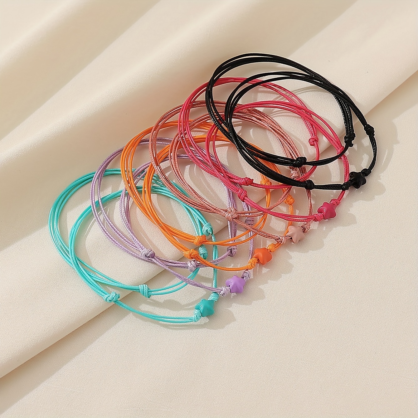 Lot Colorful Handmade Rope Bracelet Making Adjustable Rope - Temu