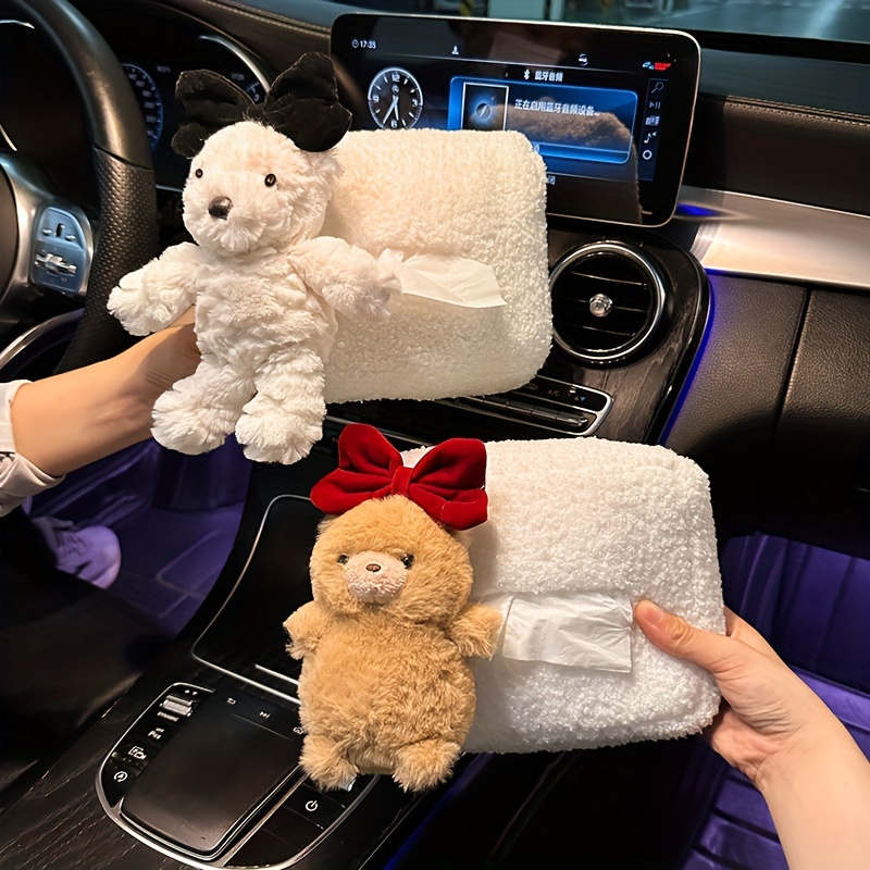 1pc Car Tissue Box, Cartoon Cute Car Armrest Tissue Holder, Hanging Tissue  Box Cover, Napkin Dispenser Container, Car Tissue Holder With Fixed Buckle