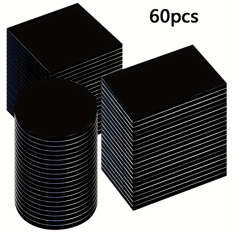  HASSAO Double Sided Tape for Walls 60 Pcs of Strong Pads, Super  and Extra Sticky Adhesive Tape Include Black Square, Round & Rectangular  Shape : Office Products