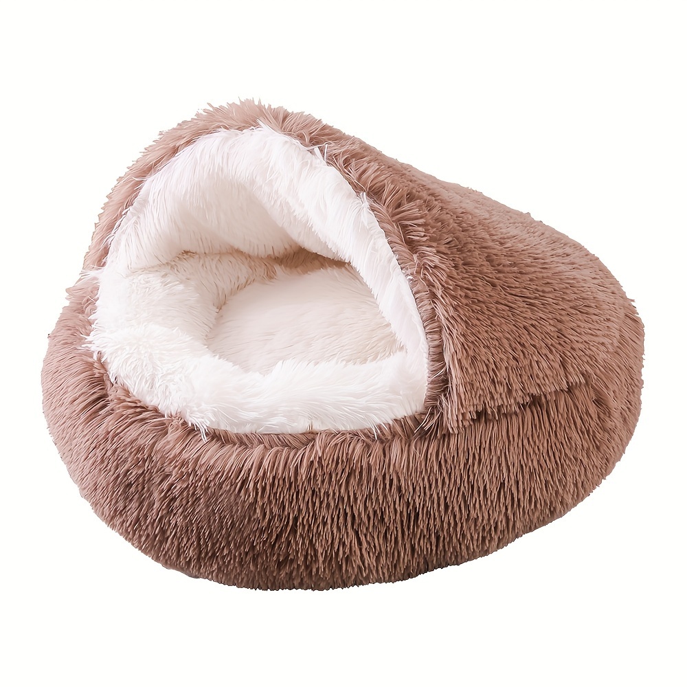 Soft Long Plush Cat Kennel Dog Kennel Winter Warm Pet Bed - Temu