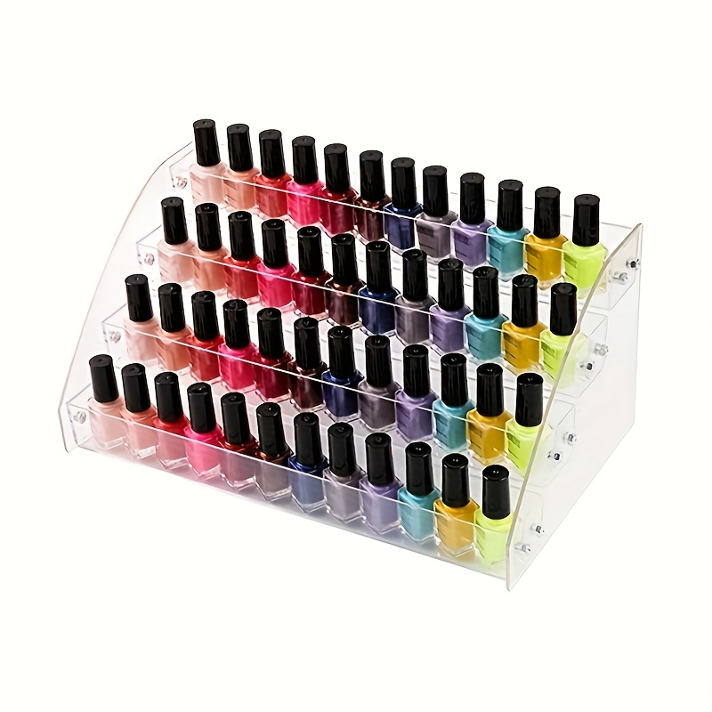  Foraineam Caja organizadora universal de esmalte de uñas  transparente de doble cara, 2 piezas, para 48 botellas con 8 divisores  ajustables : Belleza y Cuidado Personal