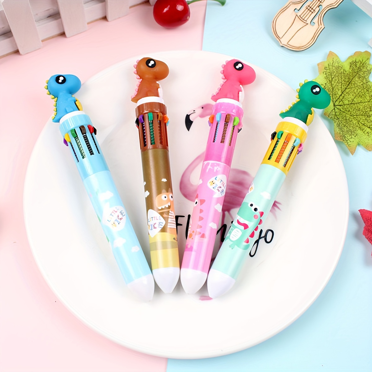 Crayon fantaisie dinosaure 10 couleurs (02) - Stylo - Creavea