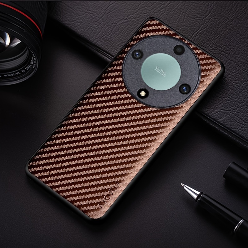 For Honor Magic 5 Lite 5G Case, Leather Carbon Fibre Shockproof