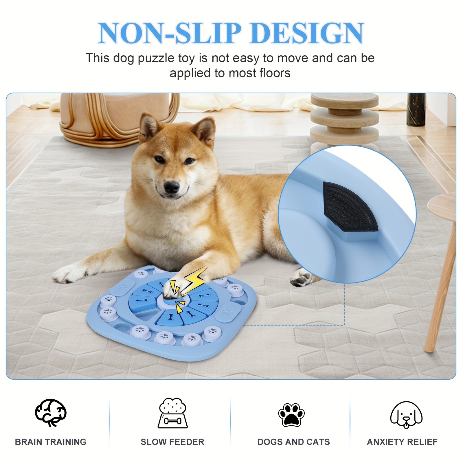 Interactive Dog Puzzle Toy with Squeaker - Slow Feeder for Small, Medium,  and Large Dogs - Promotes Mental Stimulation and Healthy Eating Habits
