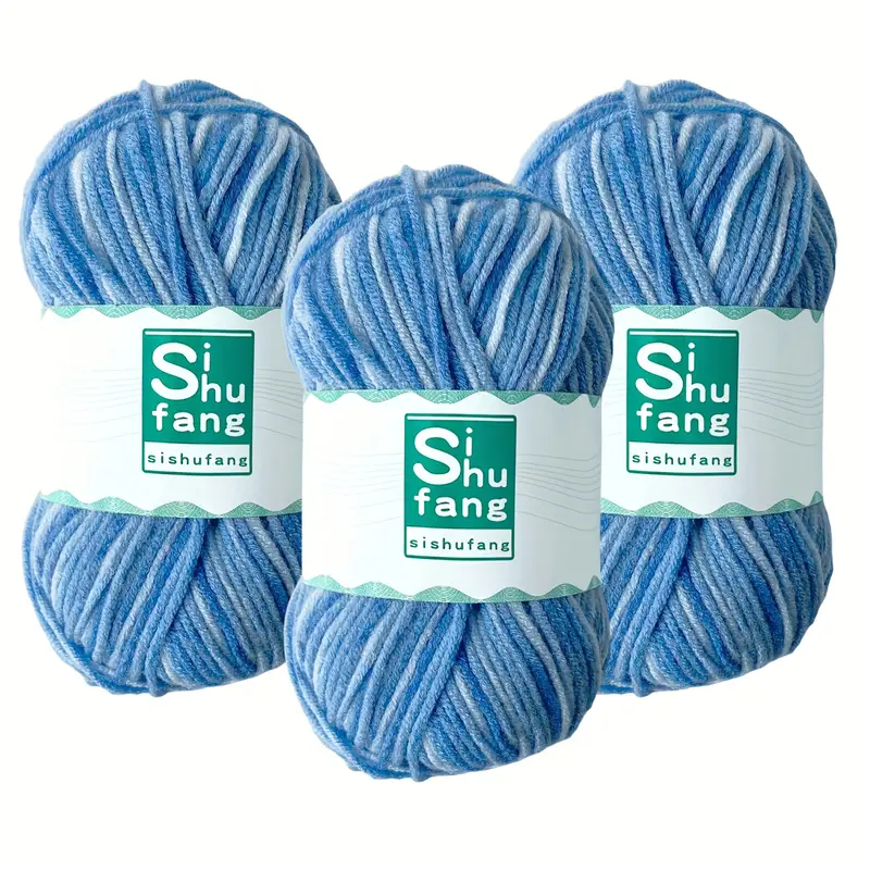 3bundles 5 Layers Gradient Color Acrylic Wool Blended Yarn - Temu