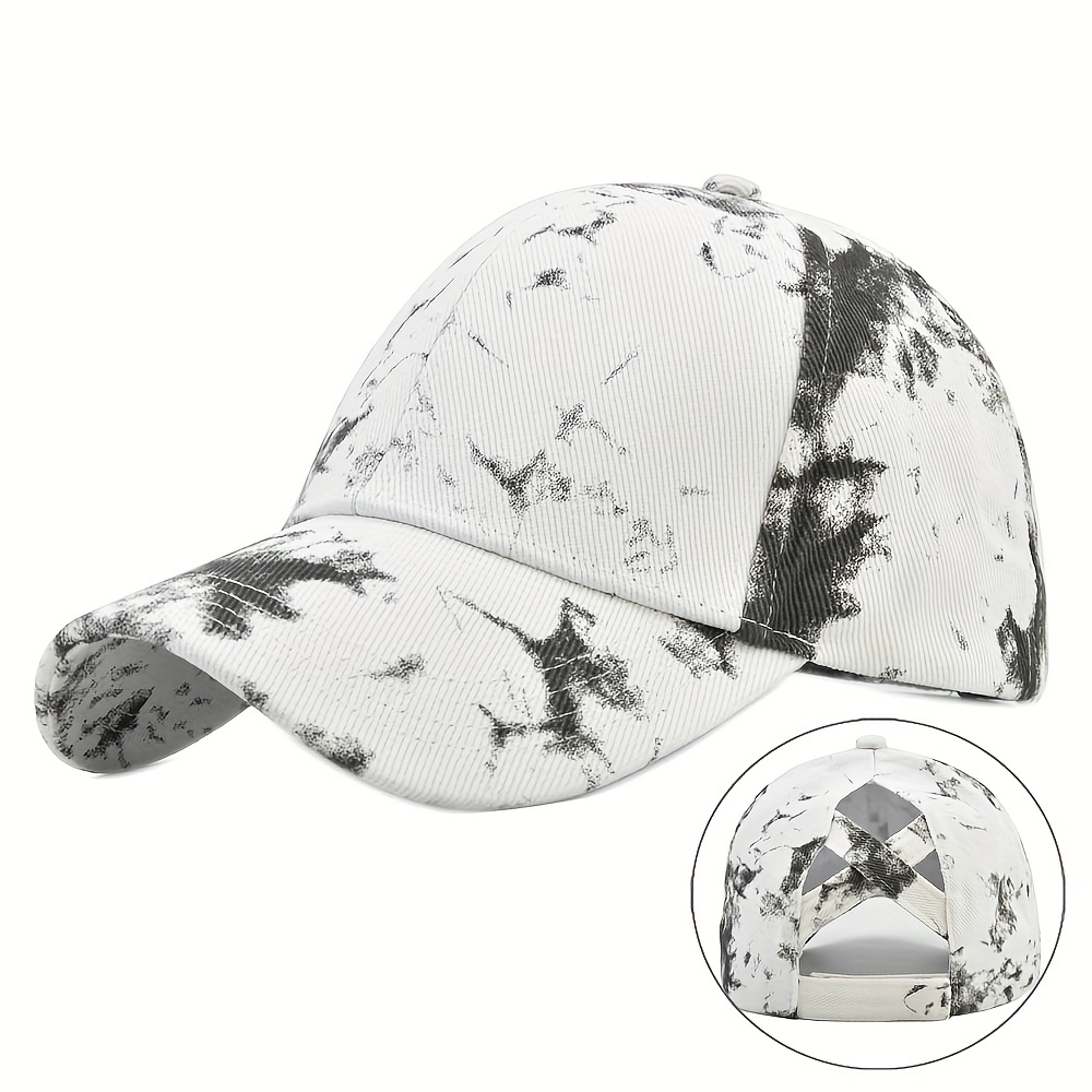 Rainbow Tie Dye Ponytail Baseball Cap Dad Hat