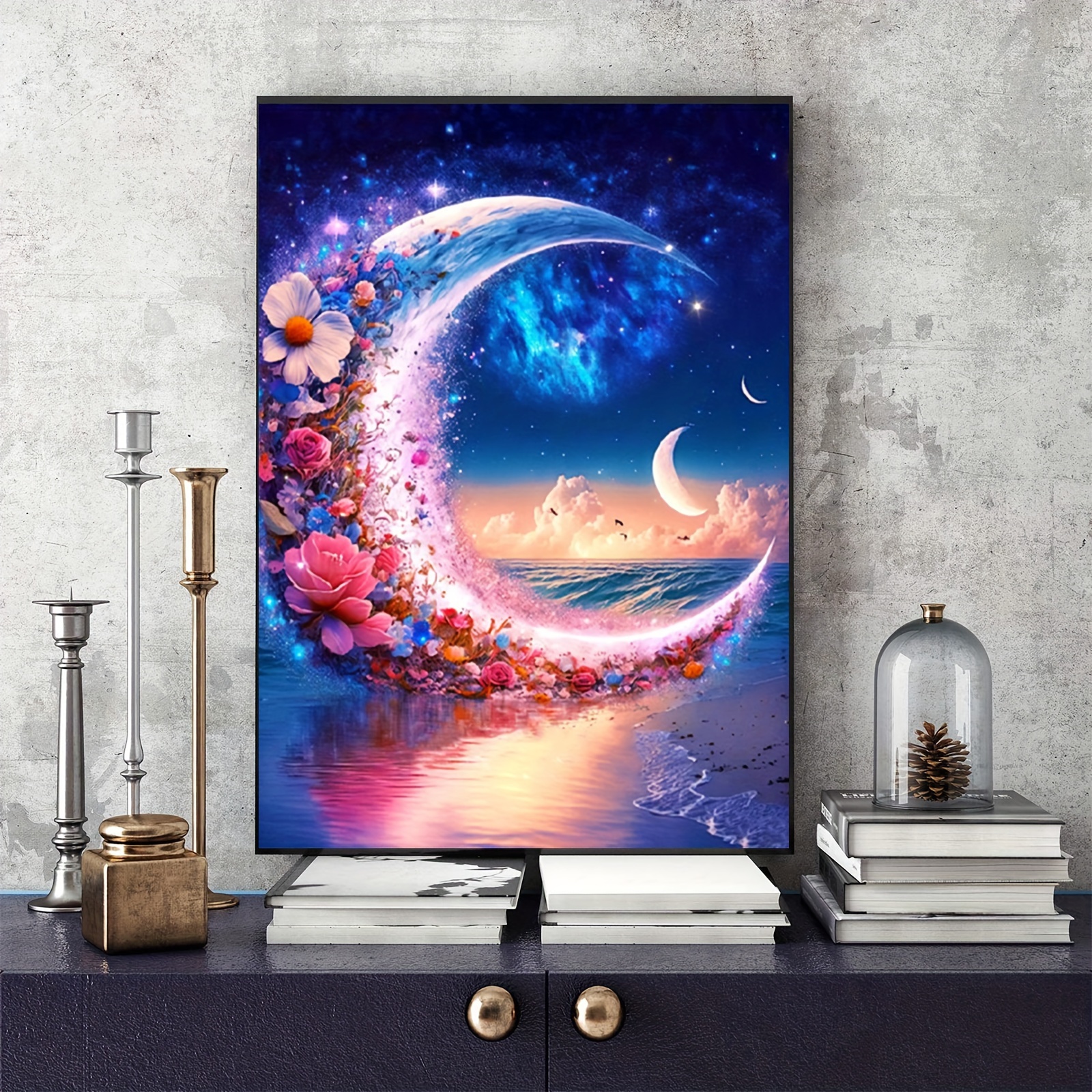 Moon Abstract Art 5d Diy Diamond Painting Embroidery Psychedelic