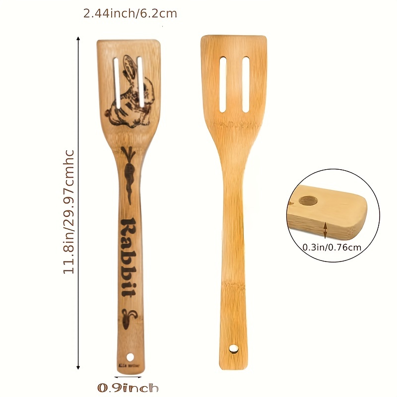 Animal Bamboo Kitchen Utensils Set, Decorative Wooden Cooking