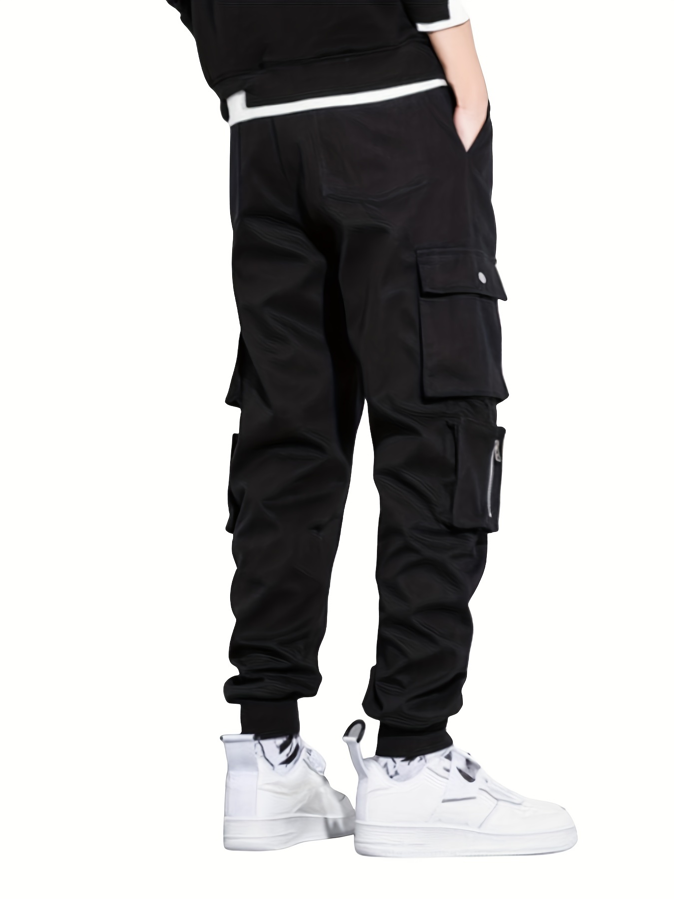 Classic Design Multi Flap Pockets Solid Cargo Pants Men's - Temu