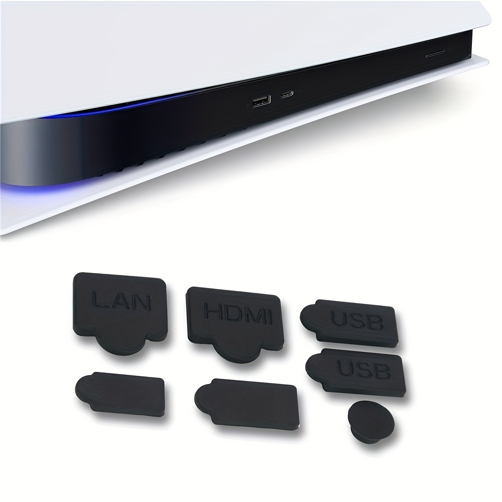 8PCS Tapón antipolvo negro para PS5 Slim,Juego de consola a prueba de polvo  Plug Tapón Protector Antipolvo para PS5 Slim,Consola de juegos Accesorios :  : Videojuegos