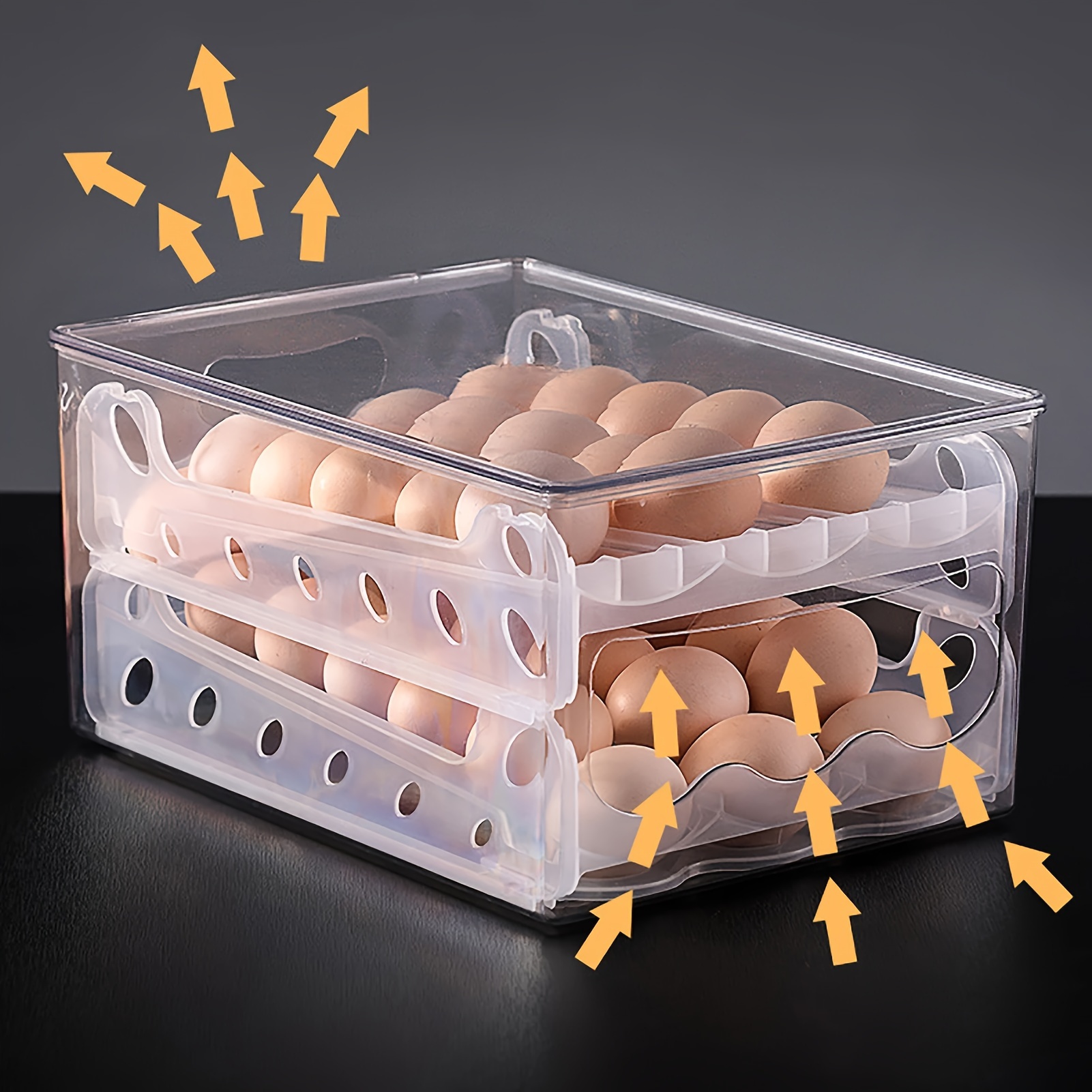 Slide Eggs Storage Box Organizers Egg Holder Container - Temu