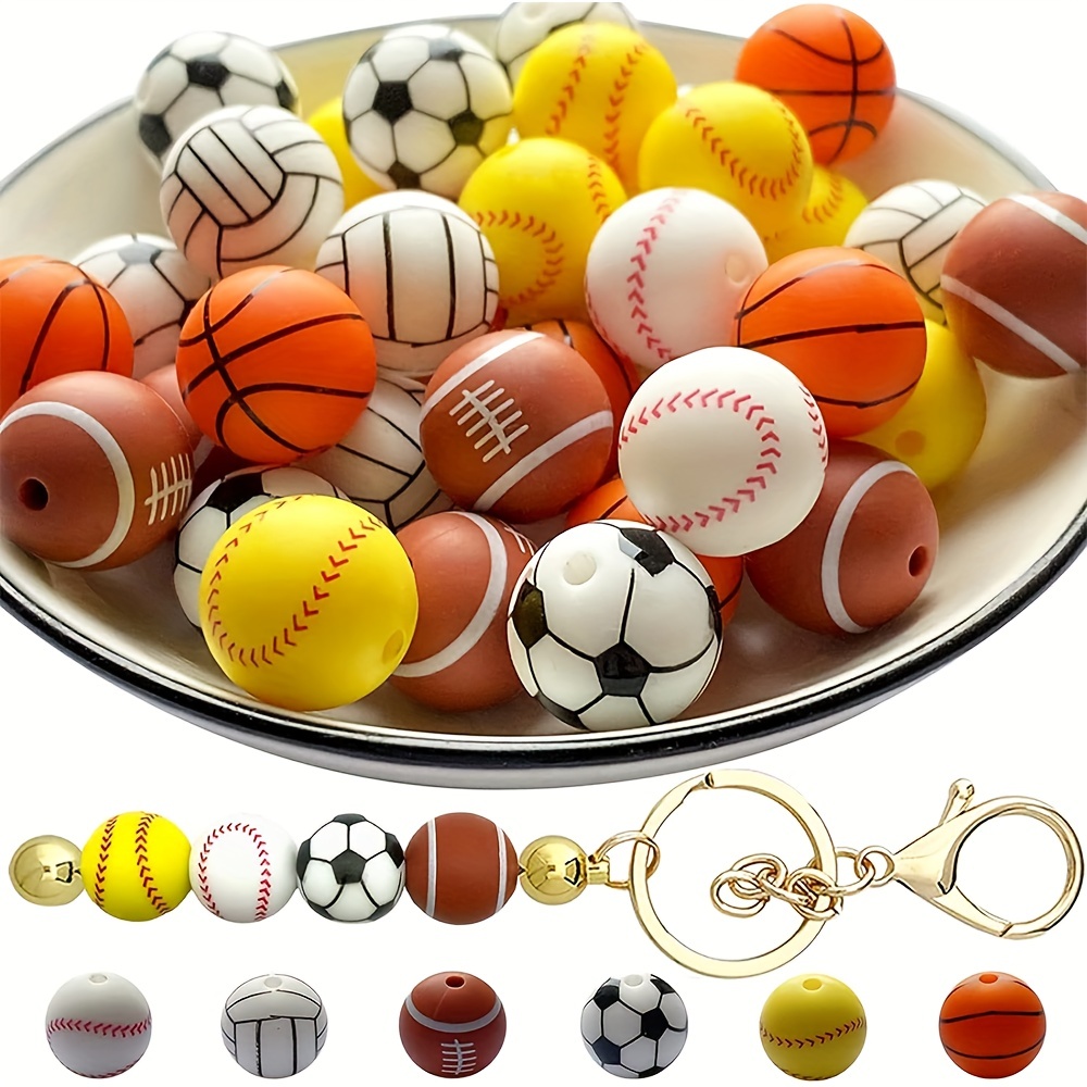 10mm Soccer Ball Beads, Soccer Beads, Soccer Charms, Sports Beads, Sports  Pendants for Jewelry Making, for Lanyard, for Bracelet 