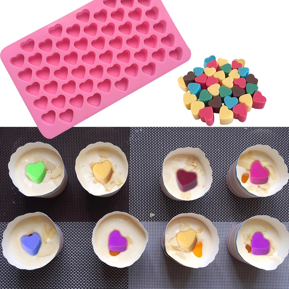 Gummy Bear Candy Molds Silicone, Gummy Molds with 2 Droppers, Non-stick  Silicone Candy Molds Including Mini Dinosaur, Bear Shape, Hearts and Mini
