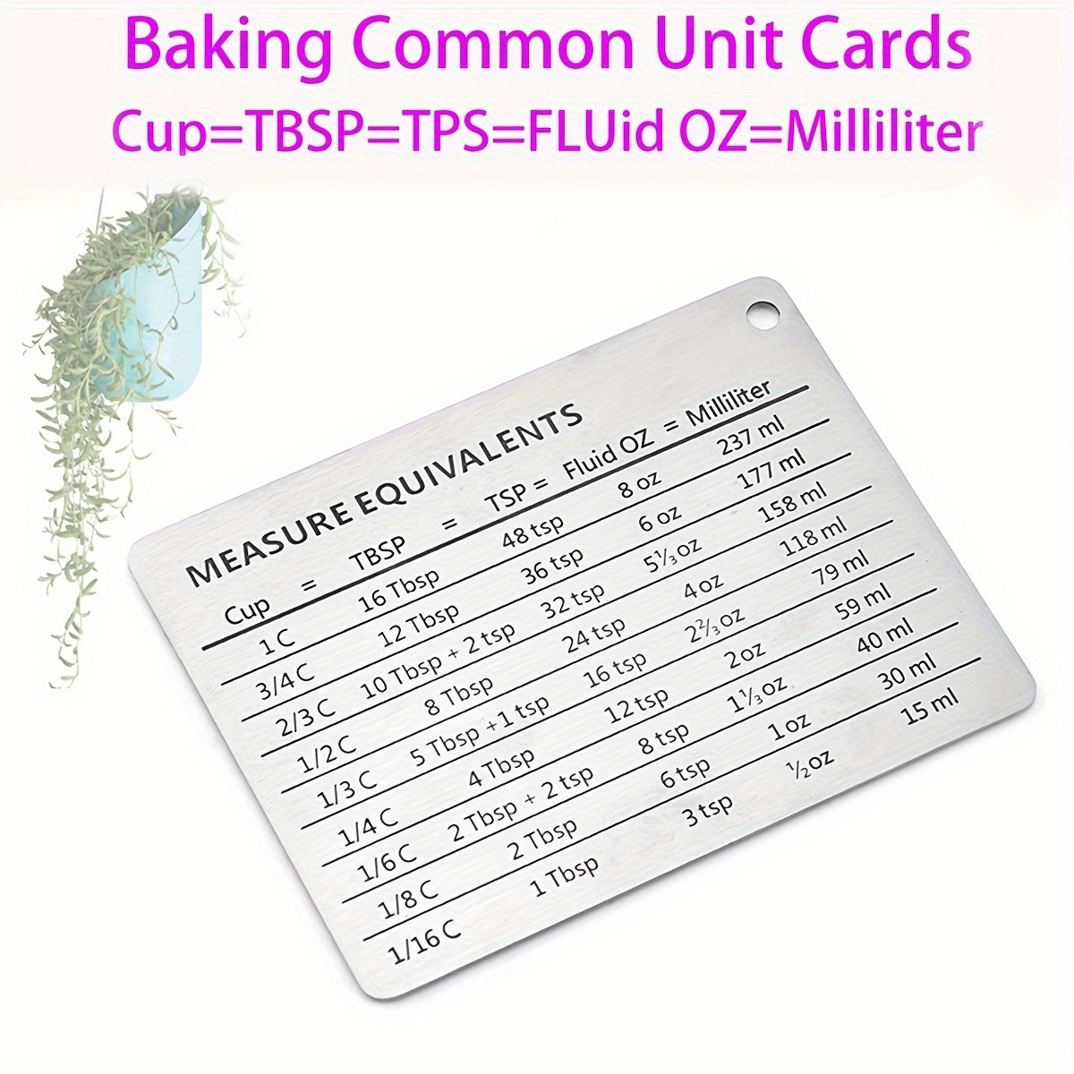 Kitchen Conversion Chart Magnet For Easier Cooking & Baking