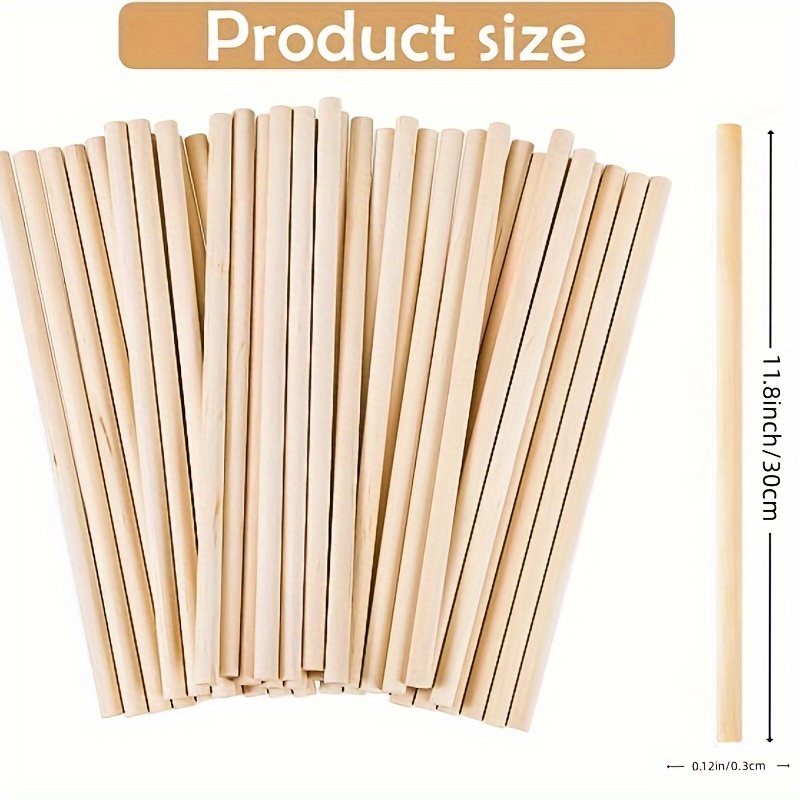 Wooden Bamboo Sticks Pin Nail Rods Round Natural Bamboo Pin - Temu