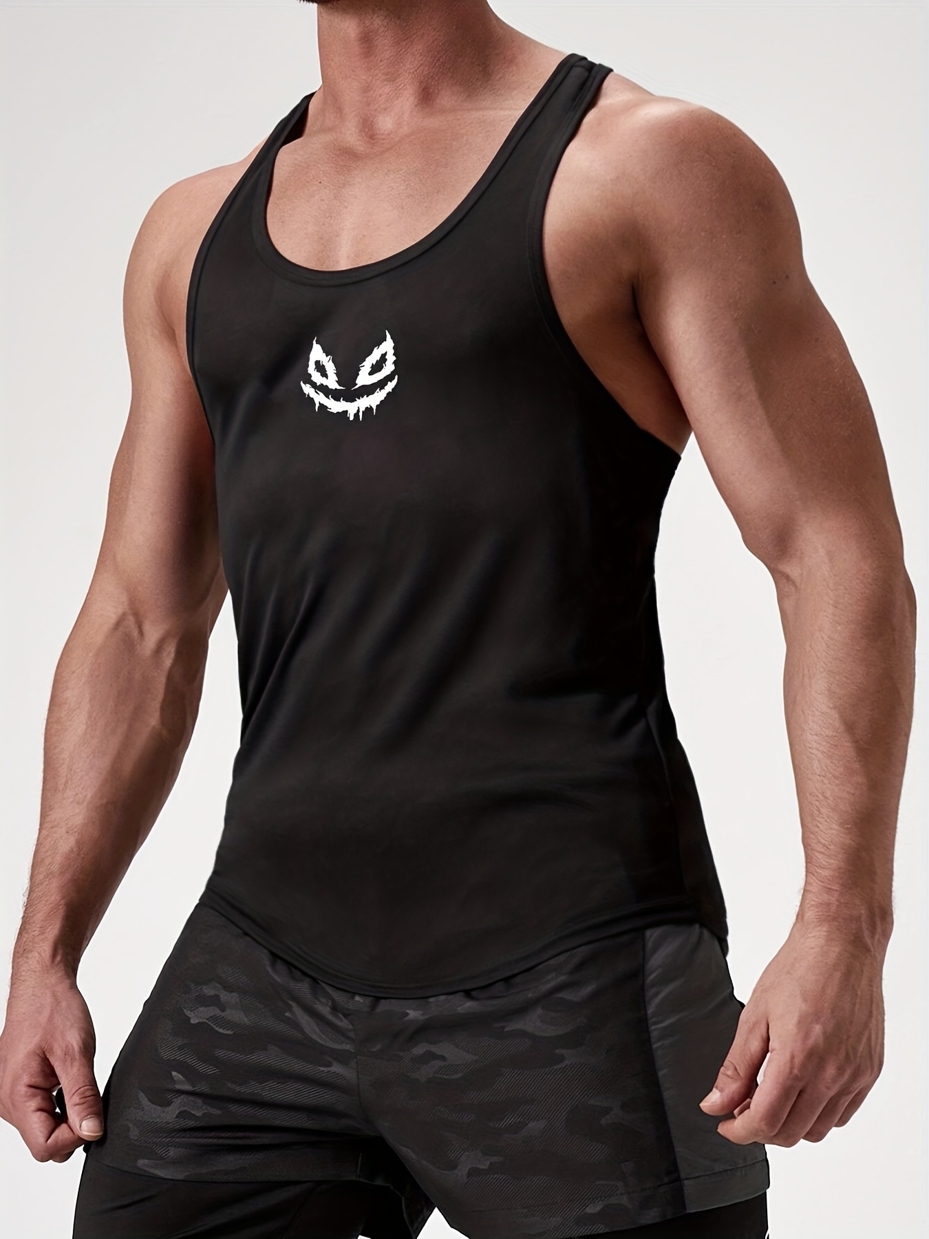 Black Gym Tank Tops Men Bodybuilding Fitness Cotton Sleeveless Shirt  Training Clothing Male Summer Casual Stringer Singlet Vest