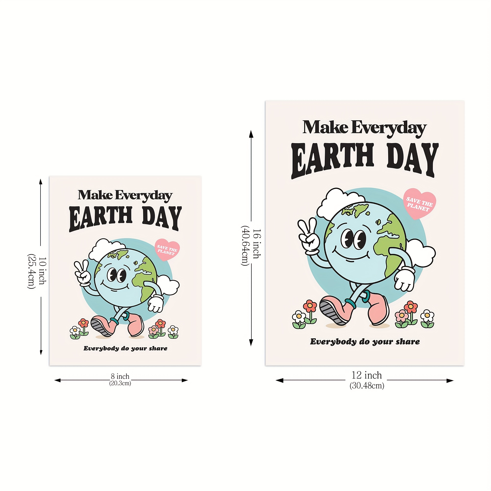 Vintage Earth Poster Wall Art Retro Environmental Poster