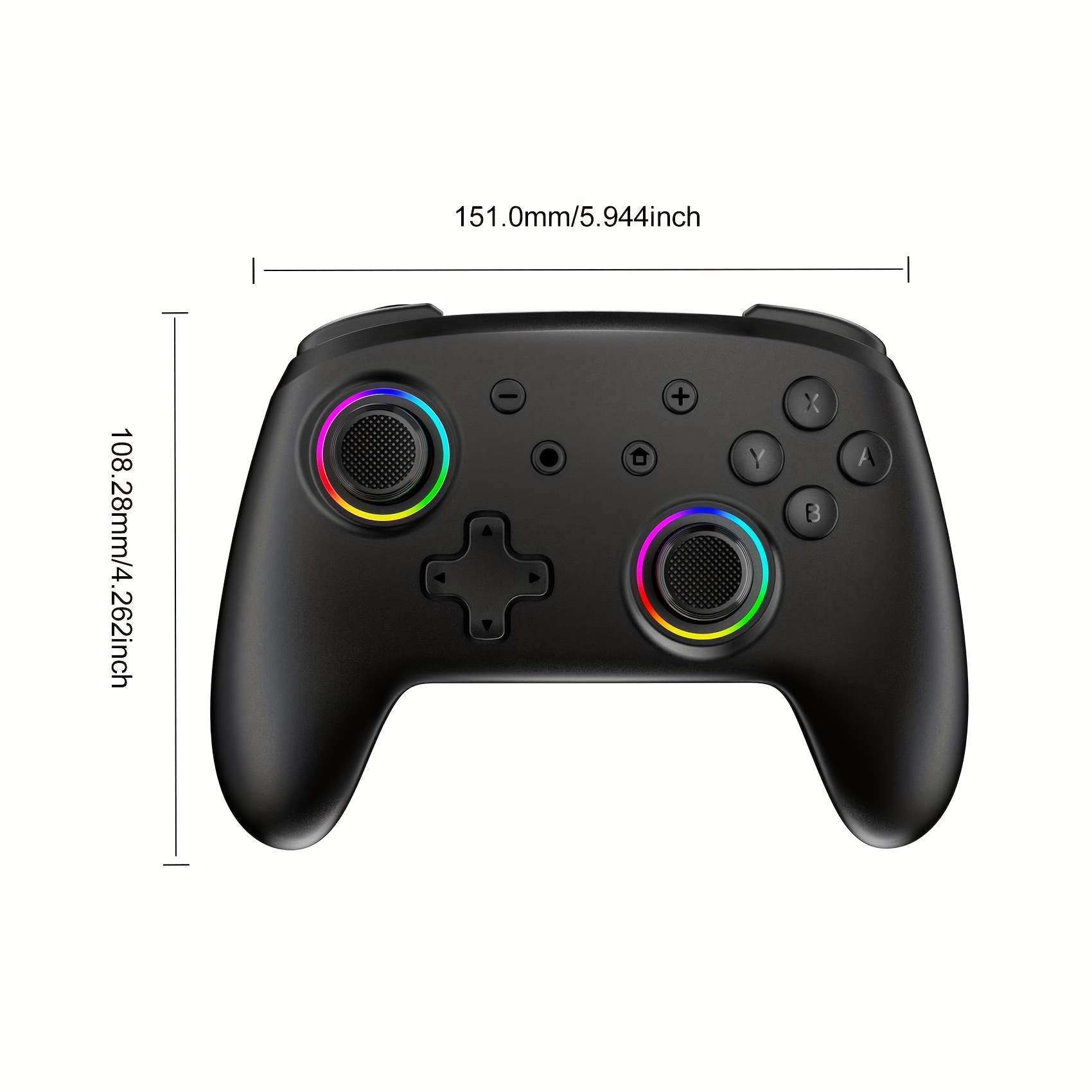 7-Color of Led Joypads Controller for Switch/OLED/Lite,Switch Joypad  Support Wake-Up Function, Six-Axis and Turbo Function With Straps (Black) :  : Video Games