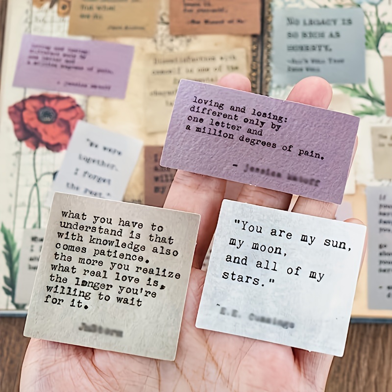 8 Sheet Quote Stickers for Journaling Transparent Scrapbook