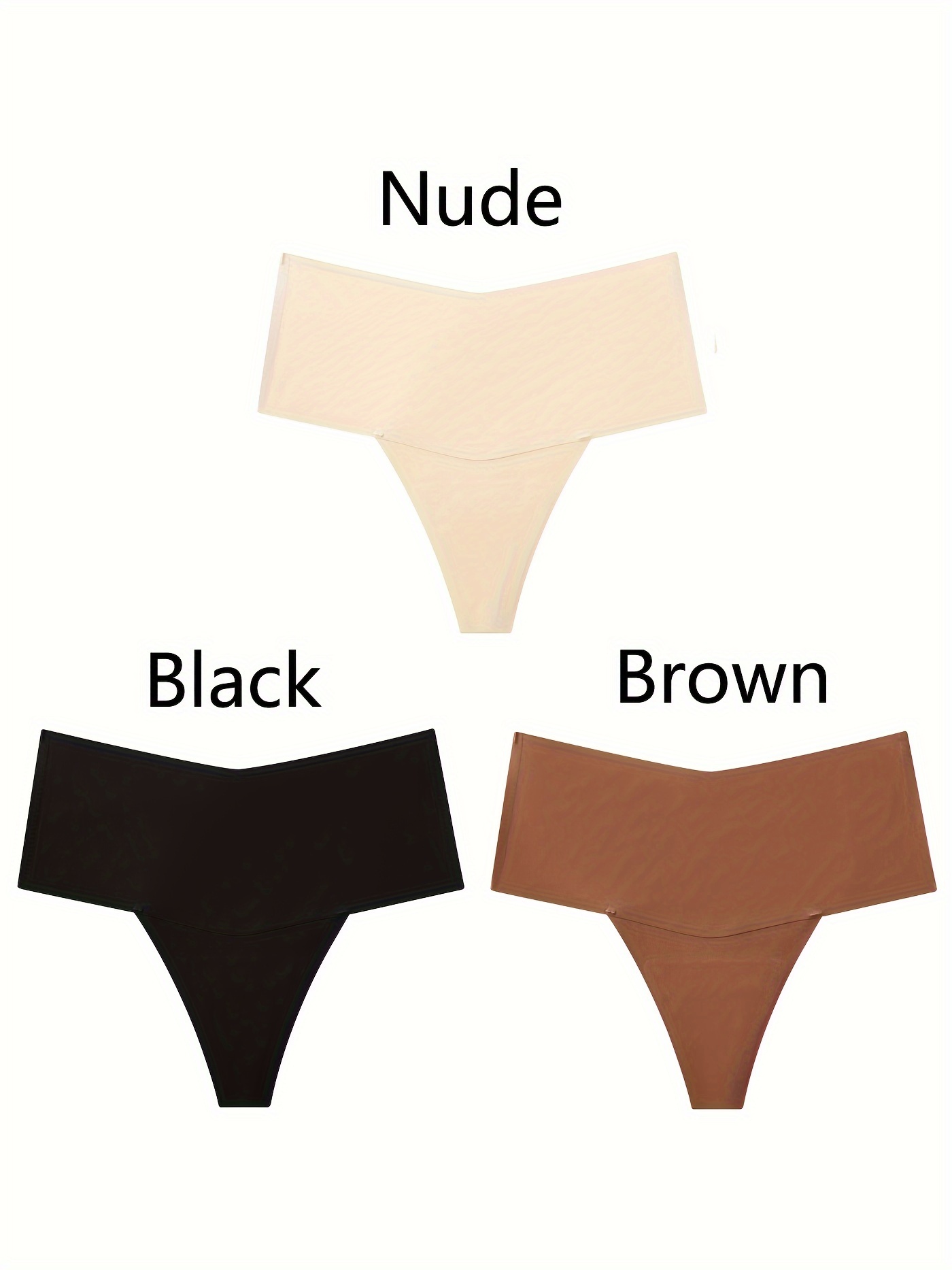 [7 Pack] Simple Seamless Low * No Show Bikini Briefs, Stretchy & Breathable  Solid Color Bikini Brief Panties, Women's Lingerie & Underwear