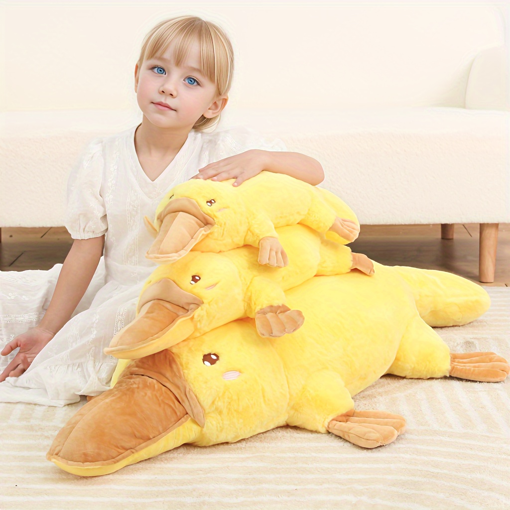 Pato de peluche de juguete, pato amarillo grande, muñeco de peluche,  almohada de animales de peluche, regalo de cumpleaños para bebés, niños y  niñas Ho