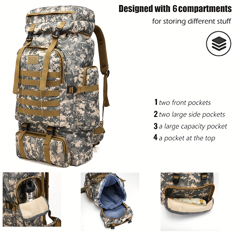 Large Capacity Outdoor Military Tactical Backpack For Camping Hiking  Climbing - Temu